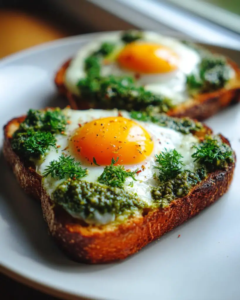 Eggs in Pesto on Toast – The Viral Breakfast Trick