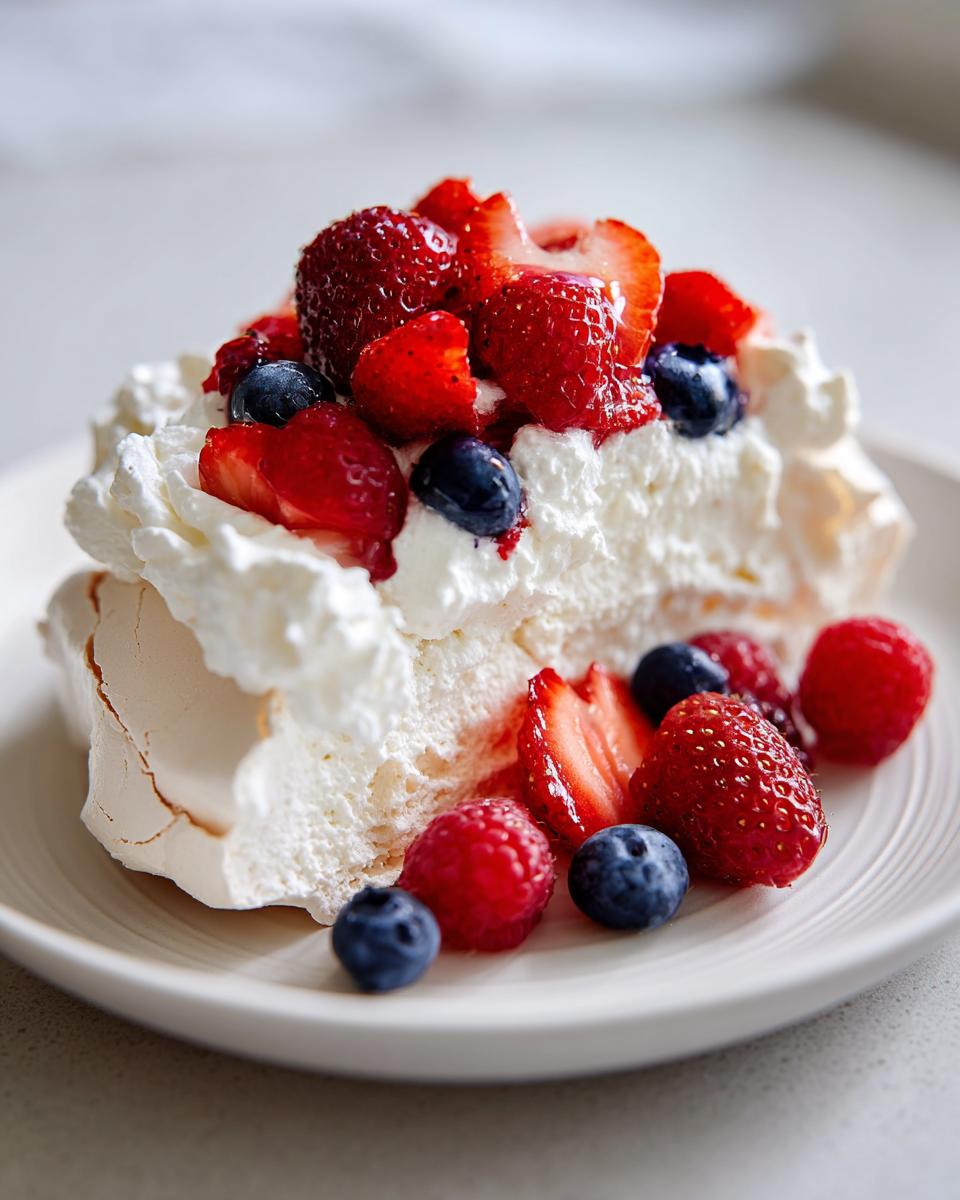 4th of July Berry Pavlova That Will Steal the Show 6 Fourth of July Berry Pavlova - detail 2