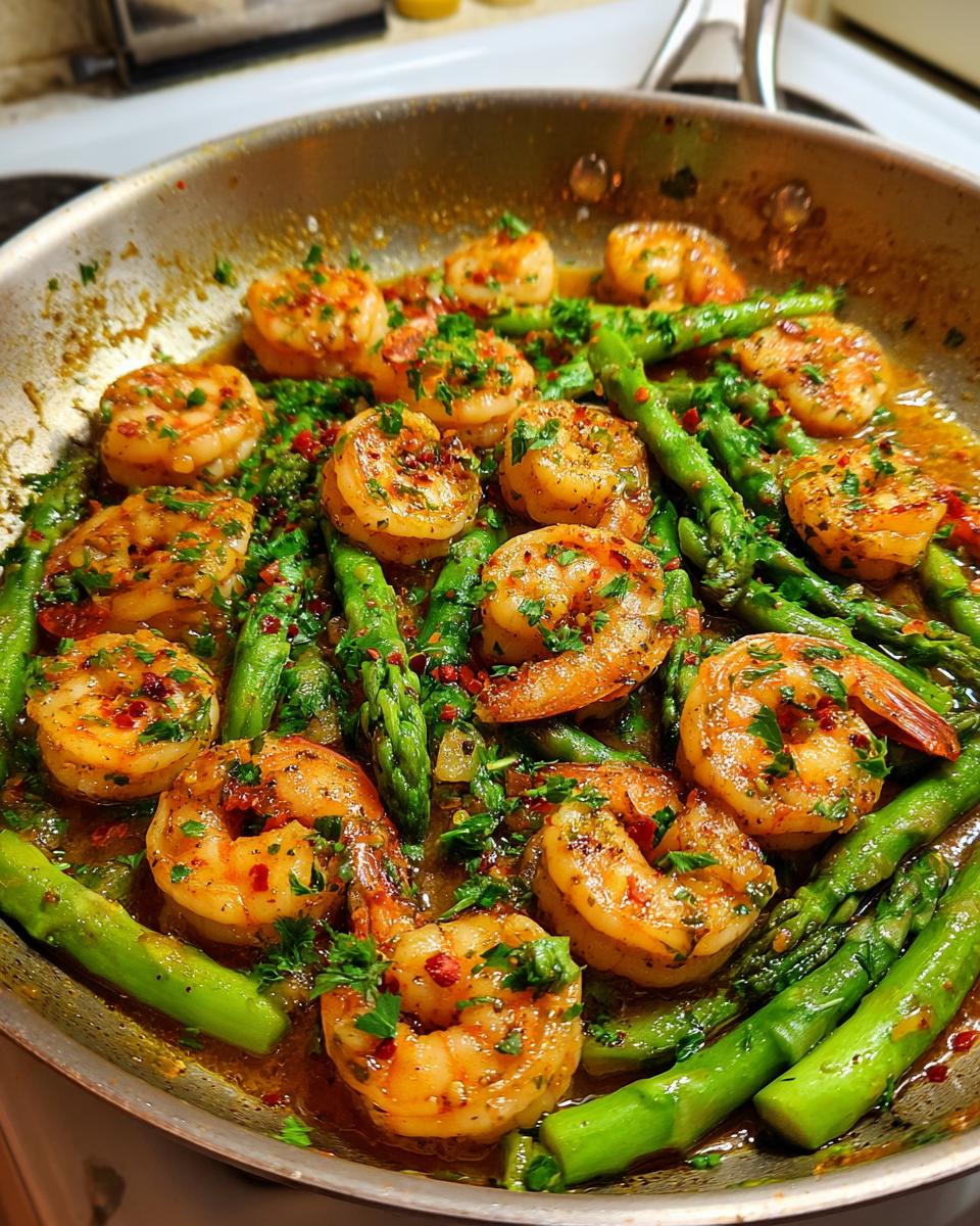 Lemon–Butter Shrimp and Asparagus Skillet - detail 3
