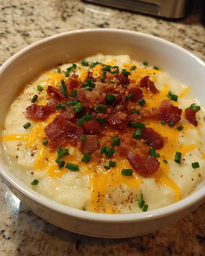 Loaded Potato Soup with Bacon and Cheese