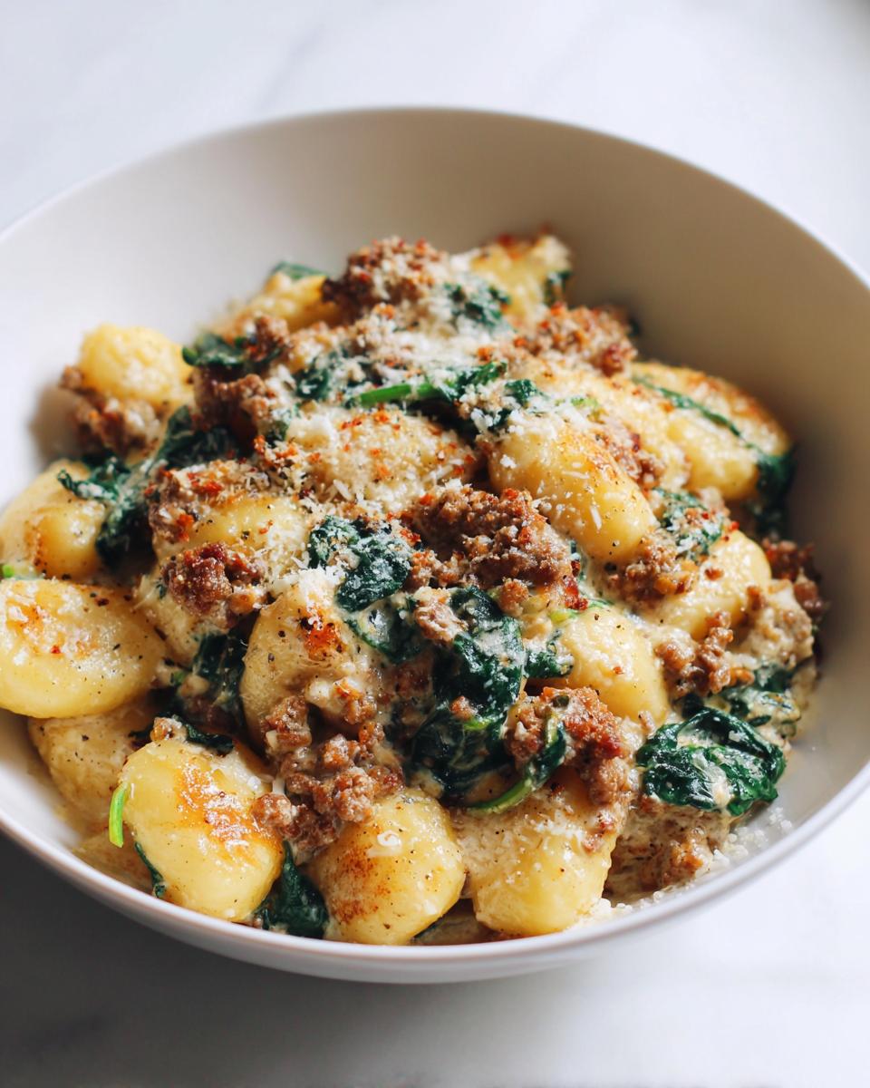 15-Minute One-Pan Creamy Sausage and Spinach Gnocchi Bliss 6 One-Pan Creamy Sausage and Spinach Gnocchi - detail 1