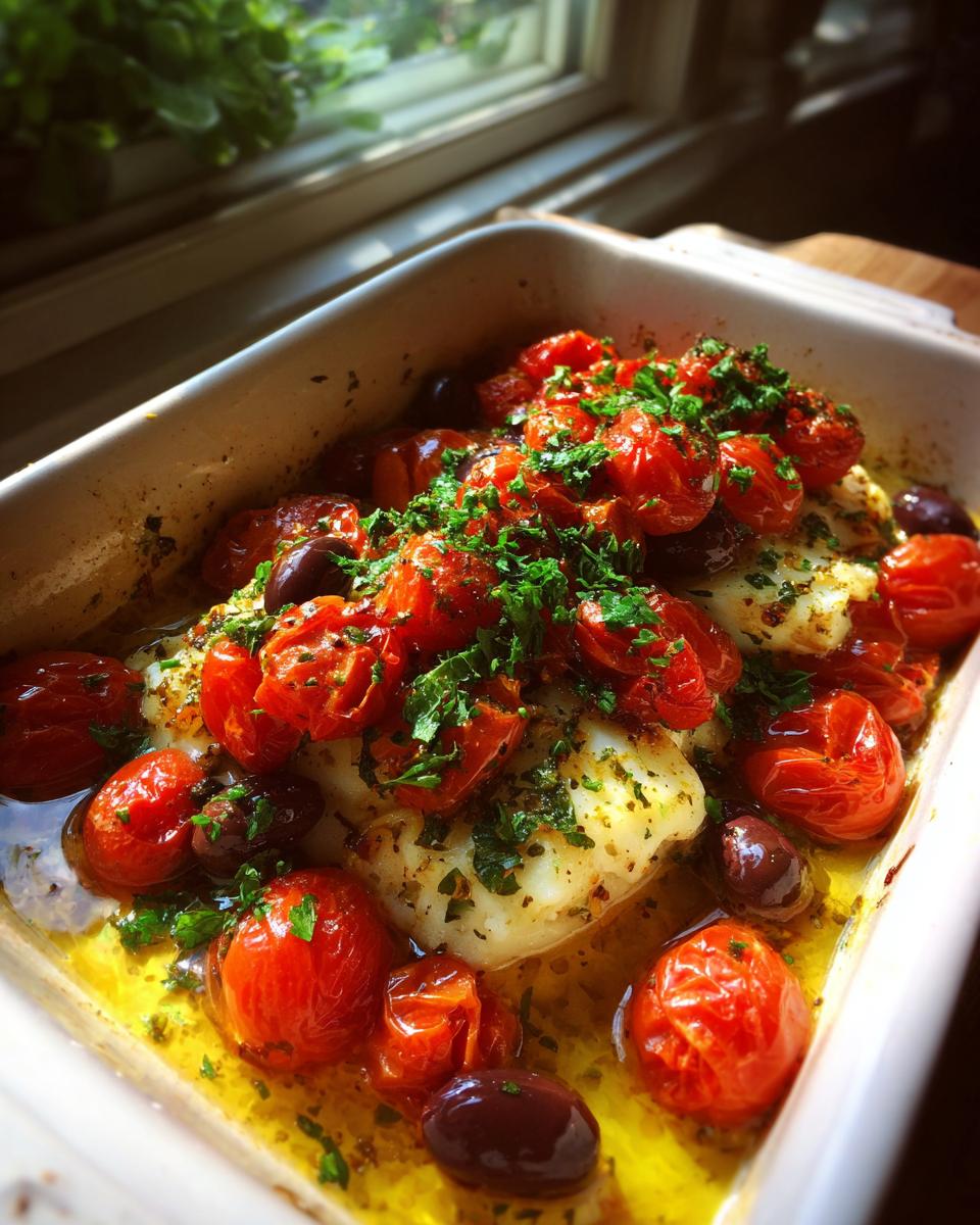 Oven-Roasted Cod with Tomatoes & Olives - detail 1