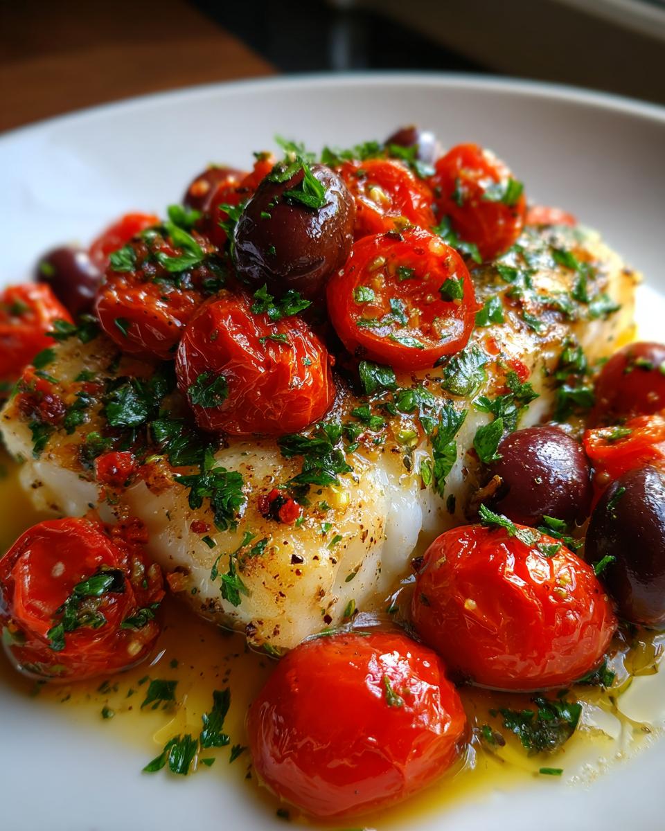 Oven-Roasted Cod with Tomatoes & Olives - detail 1