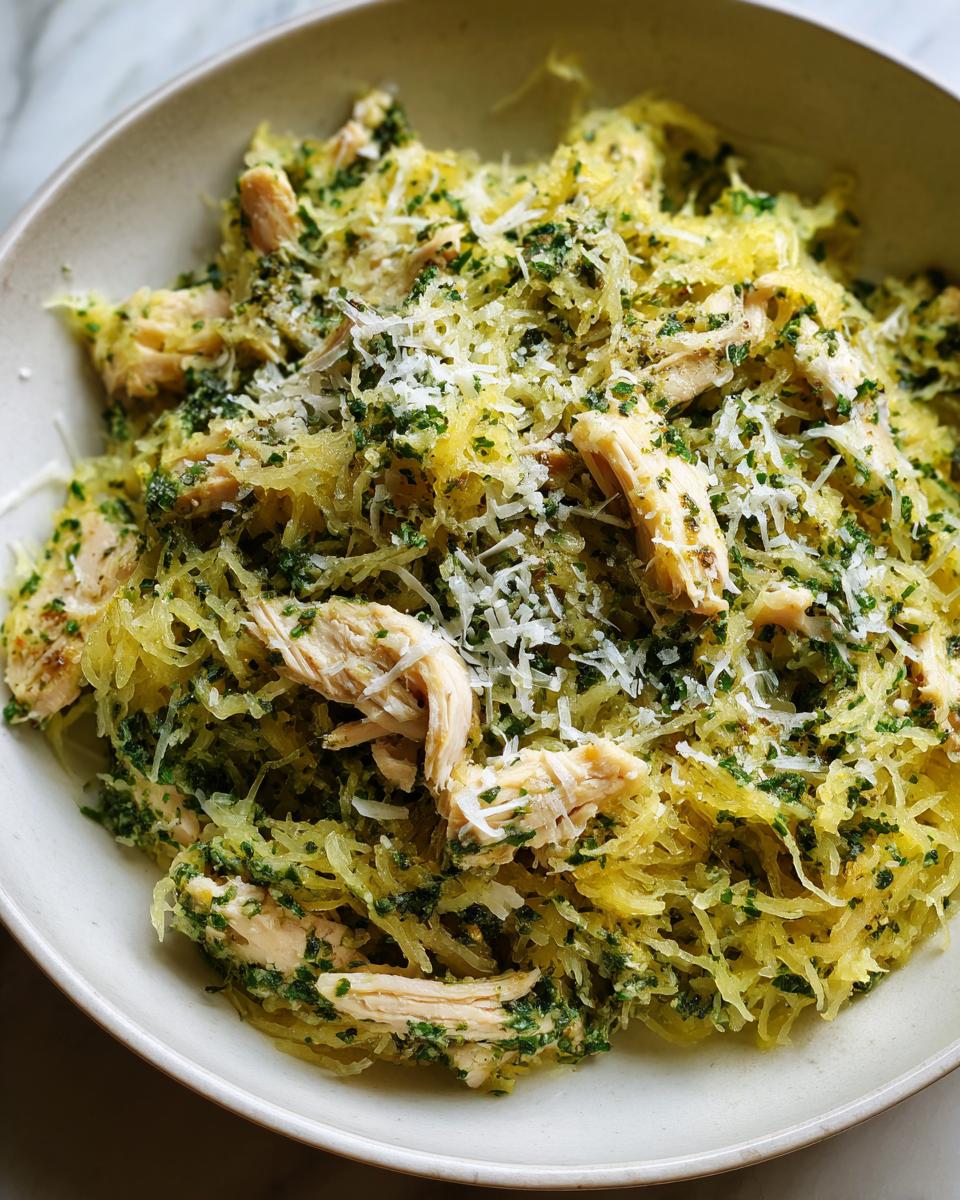 Pesto-Tossed Spaghetti Squash & Chicken