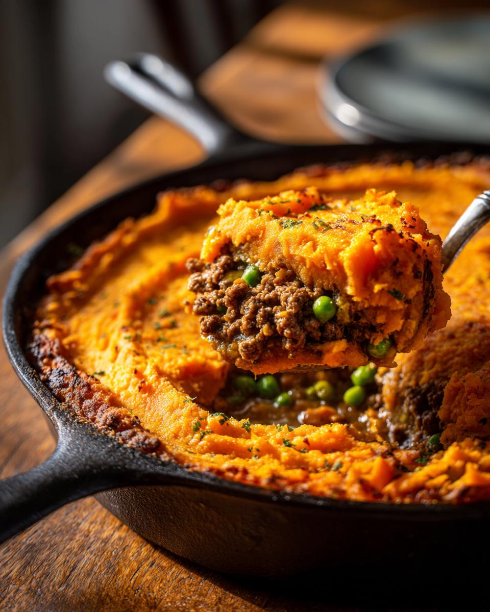 Skillet Cottage Pie with Sweet Potato Topping