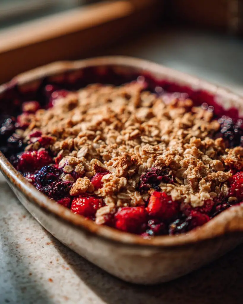 Summer Berry Crisp with Oat Topping
