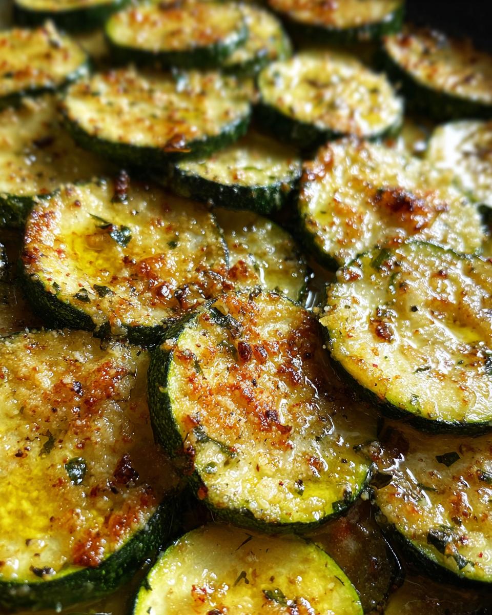 Baked Parmesan Zucchini: Delicious in Under 30 Minutes! 9 Close-up of golden brown Baked Parmesan Zucchini slices, showing texture and seasonings.