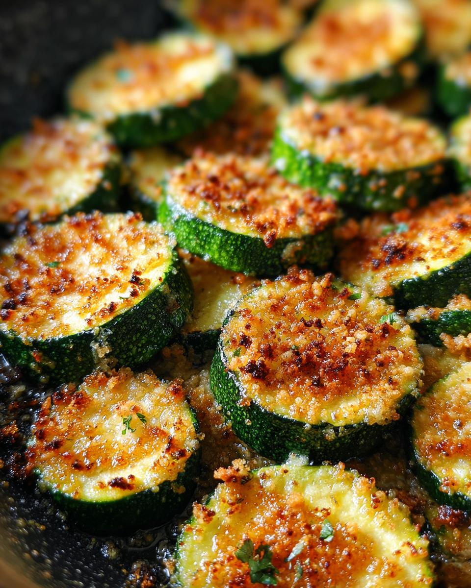 Baked Parmesan Zucchini: Delicious in Under 30 Minutes! 7 Close-up of golden-brown baked parmesan zucchini slices, a delicious and easy recipe.