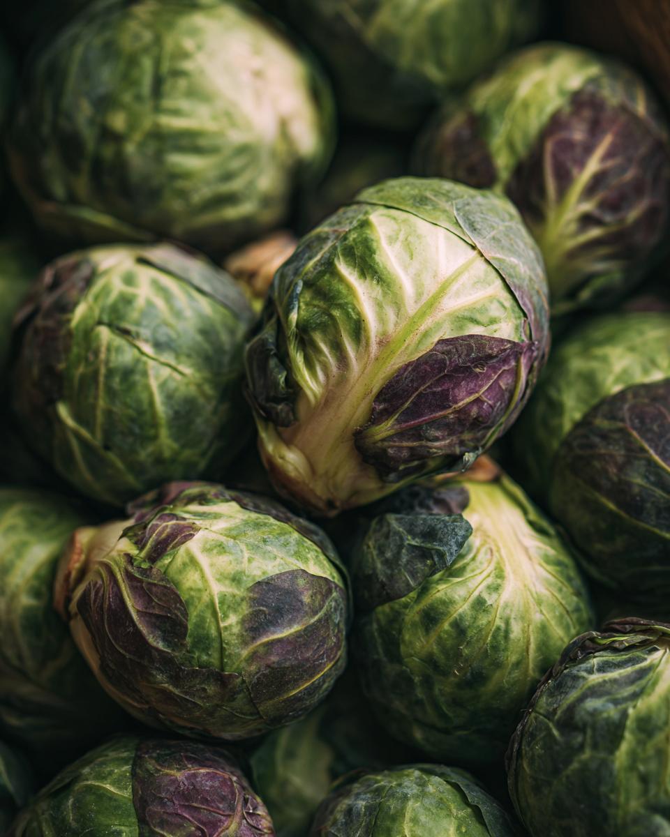 Brussels Sprouts with Bacon: 10-Min Recipe! 8 Close-up of fresh Brussels sprouts, ready to be cooked for Brussels Sprouts with Bacon.