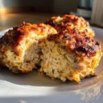 Close-up of cooked Garlic Parmesan Ranch Chicken Thighs on a white plate, showing the texture and ingredients.