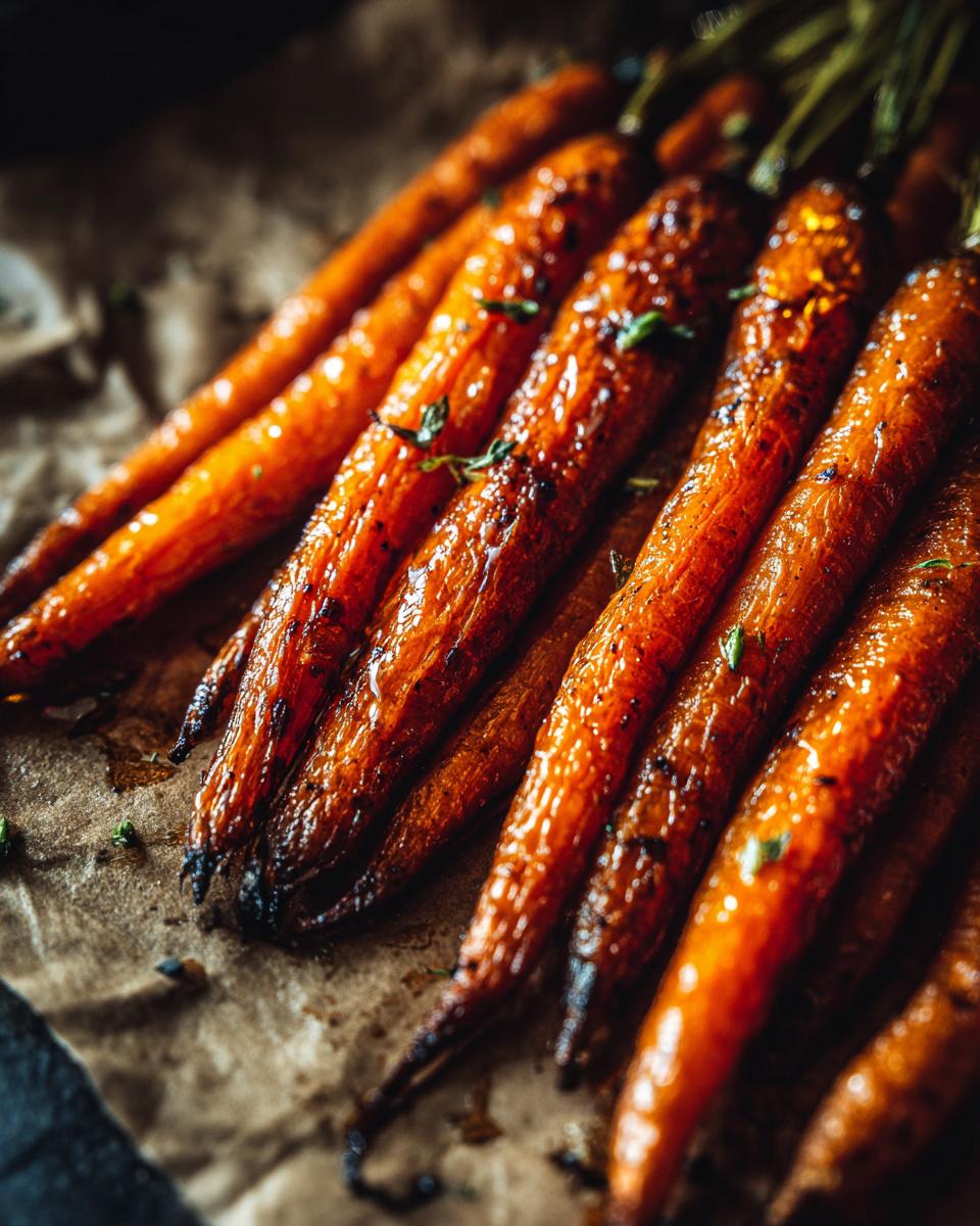 3 Reasons You'll Love These Amazing Glazed Carrots! 8 Close-up of glazed carrots, showing the glistening glaze and herbs, the perfect Glazed Carrots.