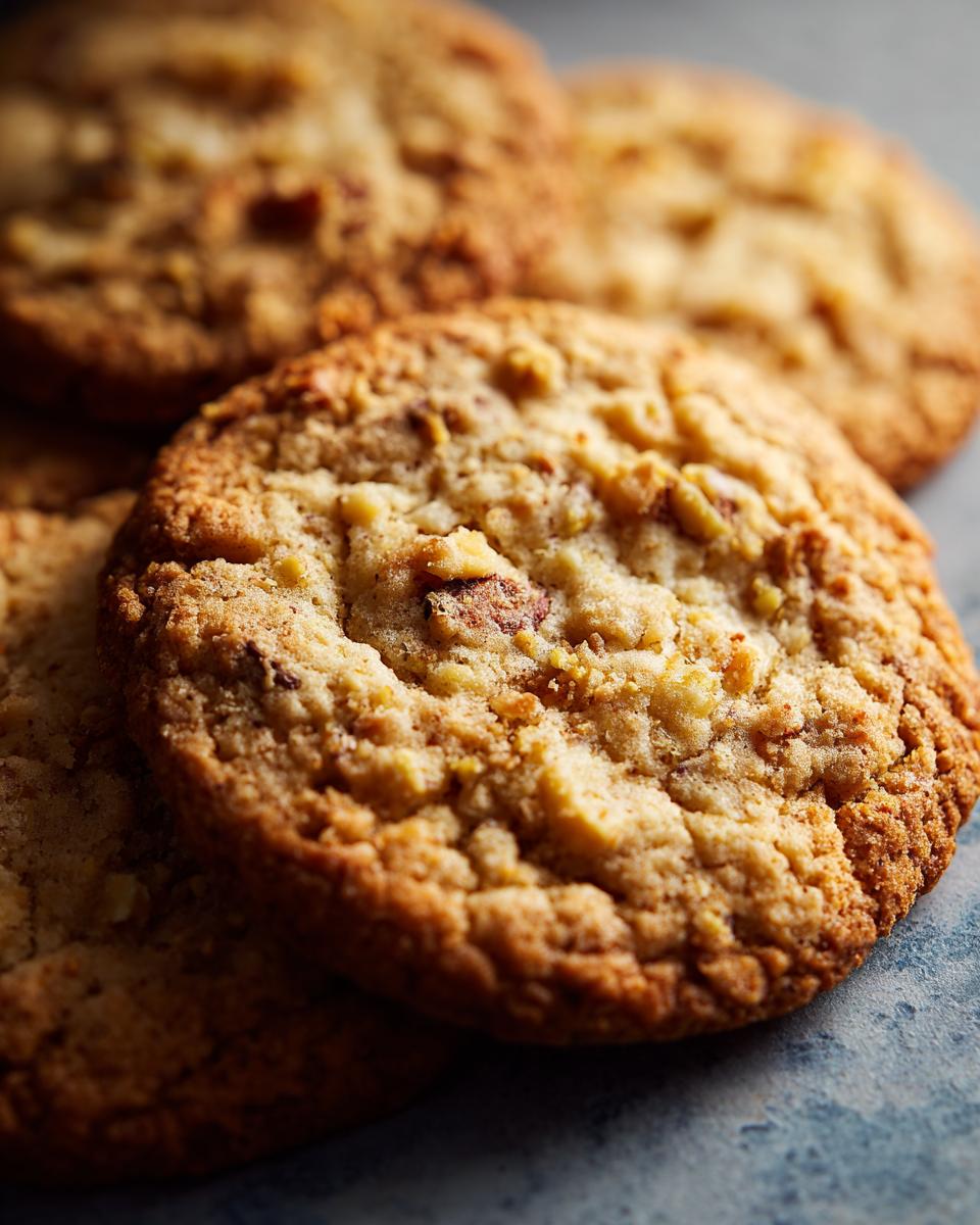 Close-up of several Holiday Pistachio Pudding Cookies, showing texture and ingredients.
