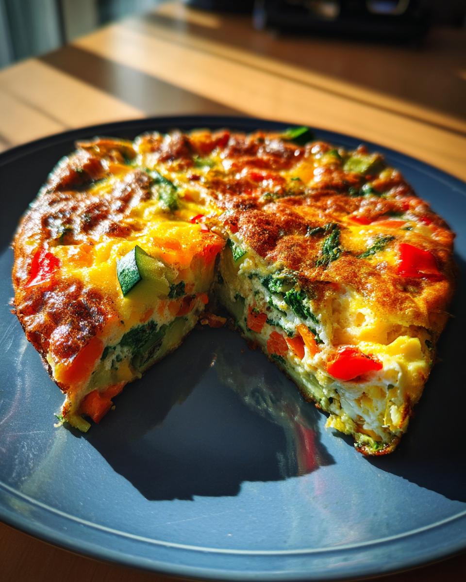 Sliced Microwave Mug Omelette with Veggies showing the inside layers. Perfect for a quick breakfast. Includes the keyword Microwave Mug Omelette with Veggies.