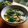 one pot white bean kale soup bowls