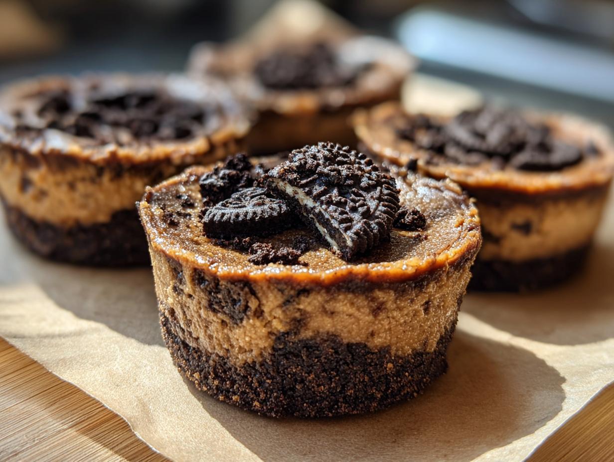 Close-up of Peanut Butter Oreo Fudge Cups, a quick and easy dessert.