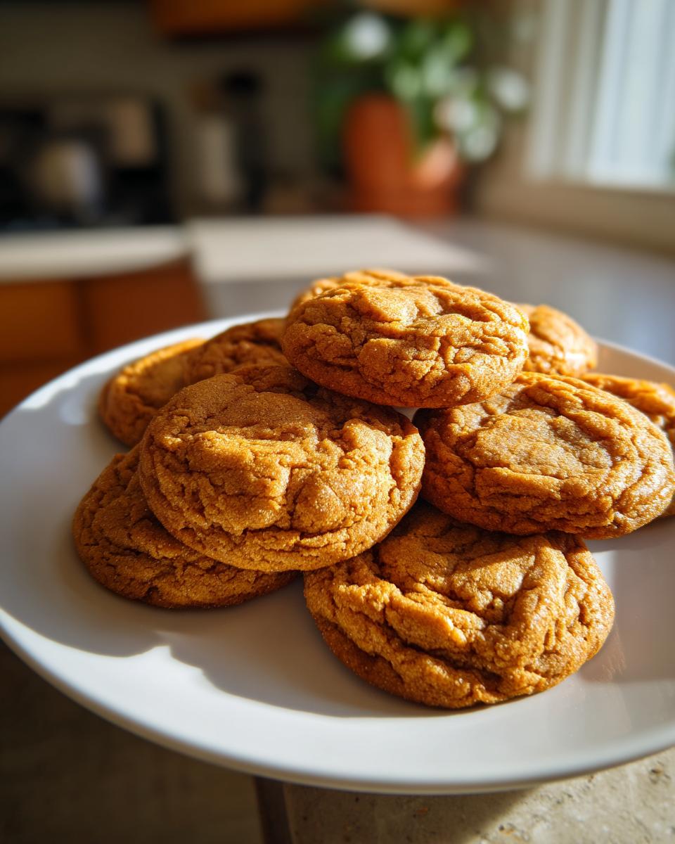A stack of delicious Soft-Baked Maple Brown Sugar Cookies on a white plate.