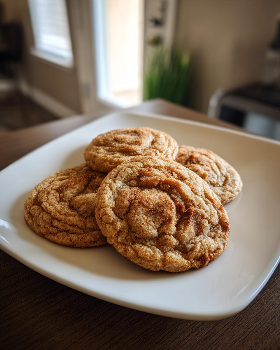 Close-up of soft-baked Maple Brown Sugar Cookies on a white plate, perfect for dessert.