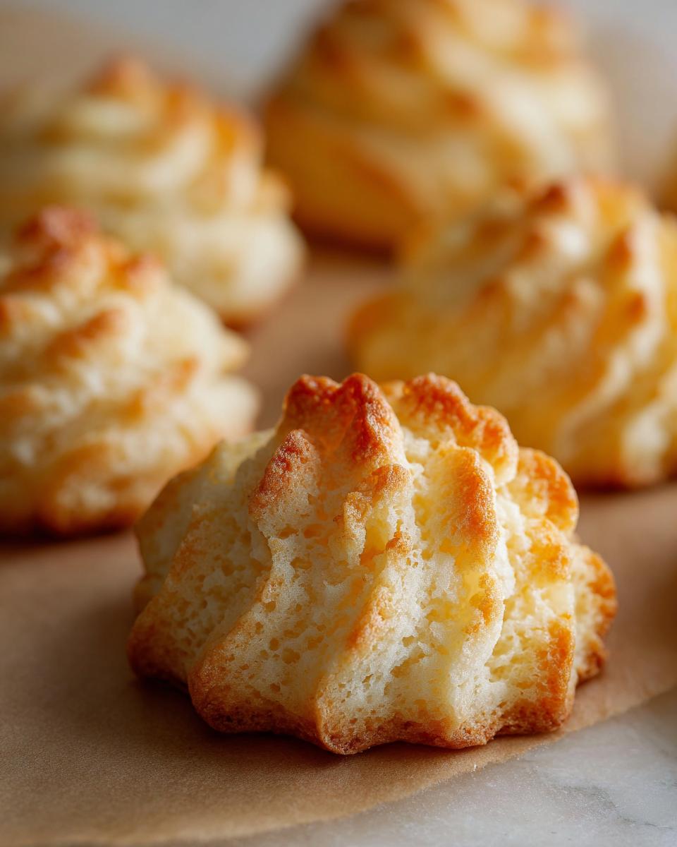 Close-up of golden brown Whipped Shortbread Cookies with ridged edges on parchment paper.
