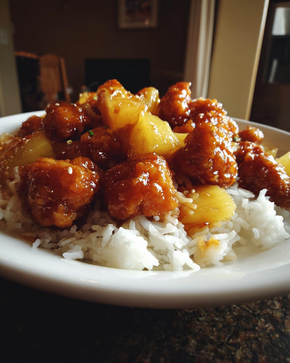 air fryer pineapple chicken rice 1
