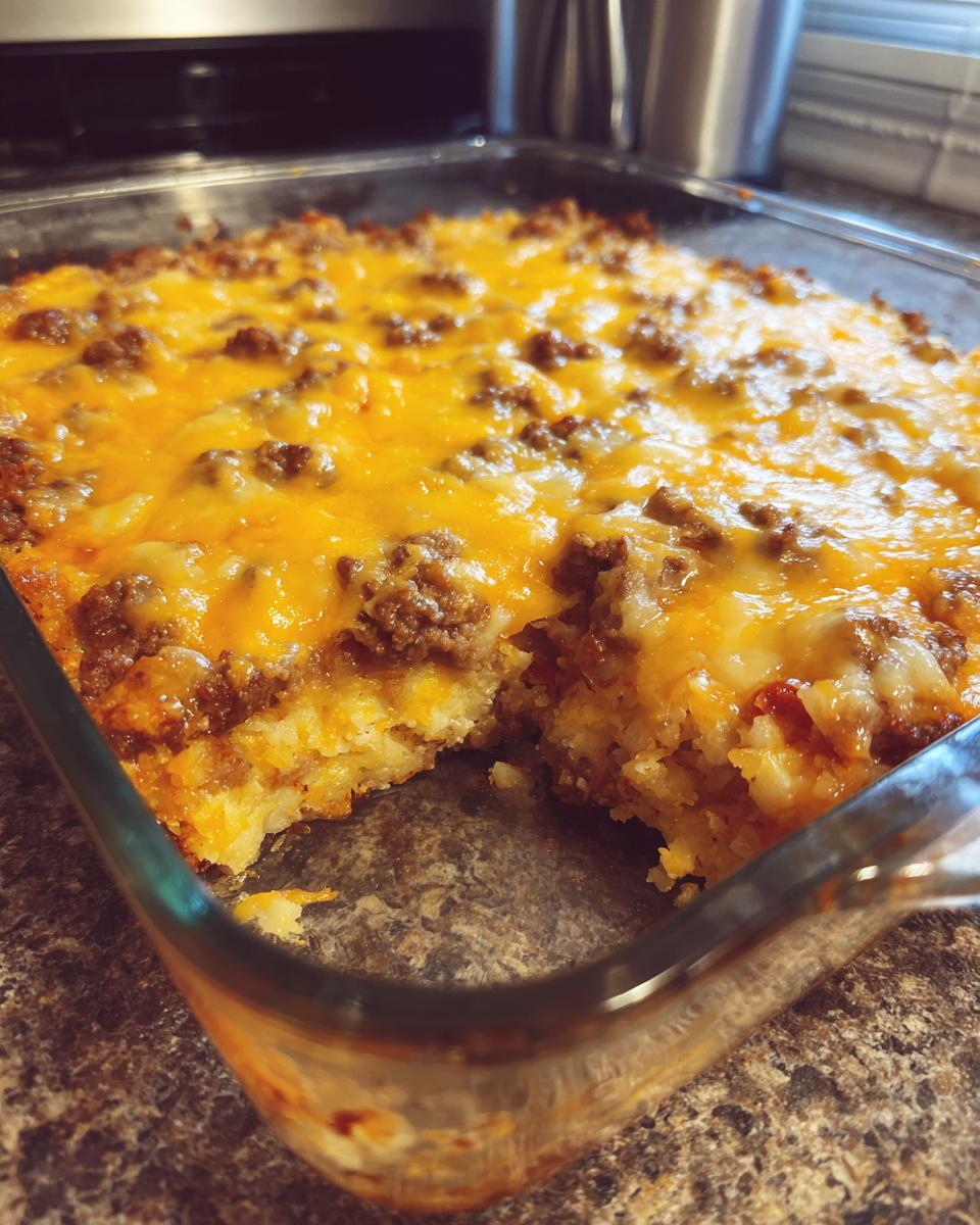 Make 1 Delicious Cheesy Ground Beef & Potato Casserole! 1 cheesy ground beef potato casserole dish 1