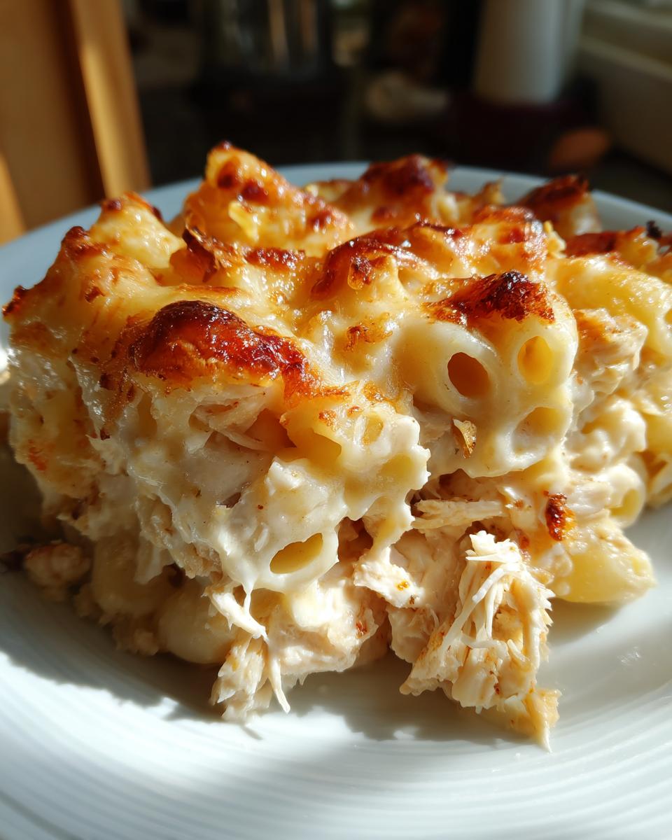 Chicken Alfredo Bake: 40 Mins to a Delicious Meal! 1 chicken alfredo bake slice close up 1