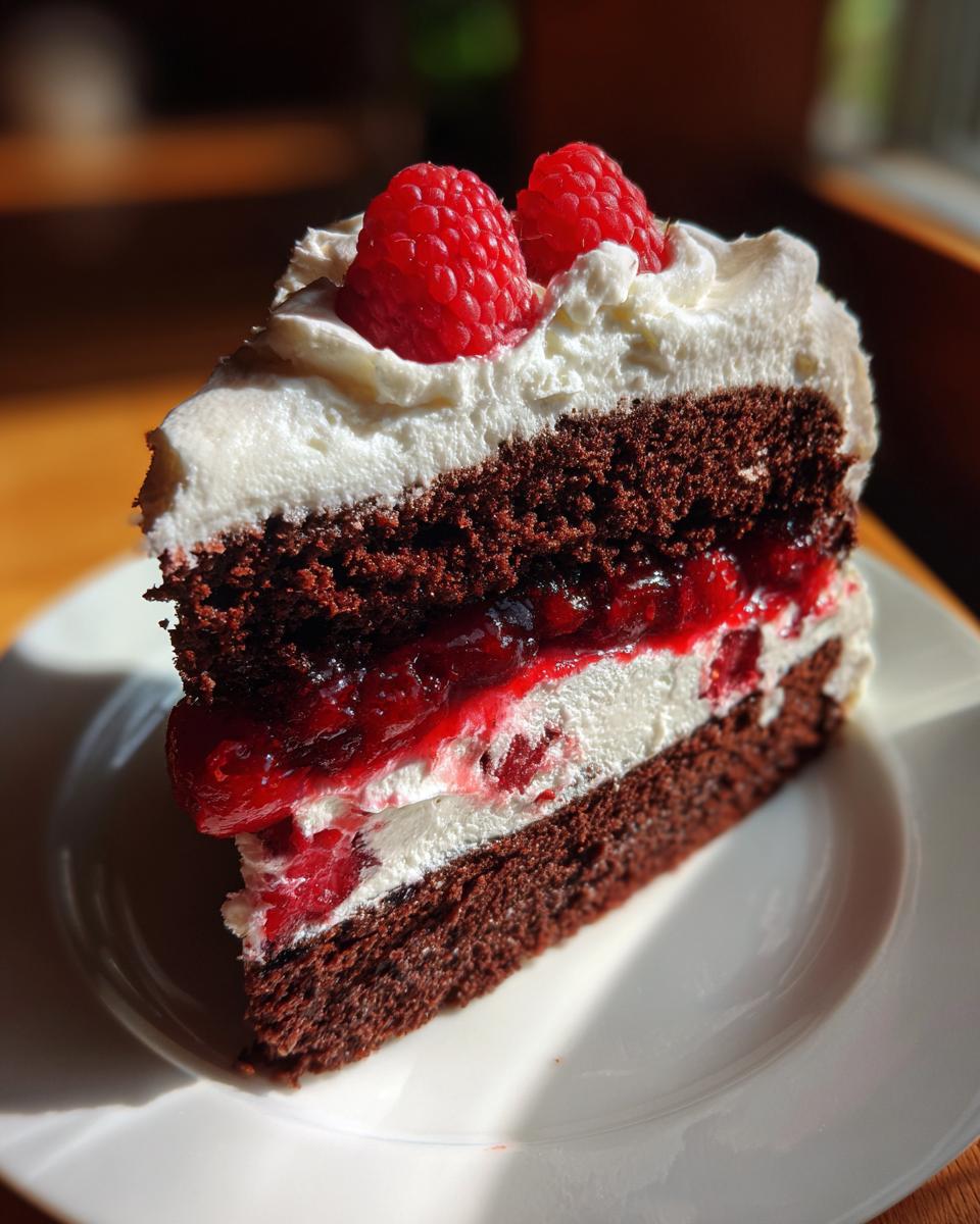 chocolate raspberry cake slice 2