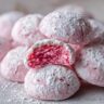christmas pink velvet cookies close up 2