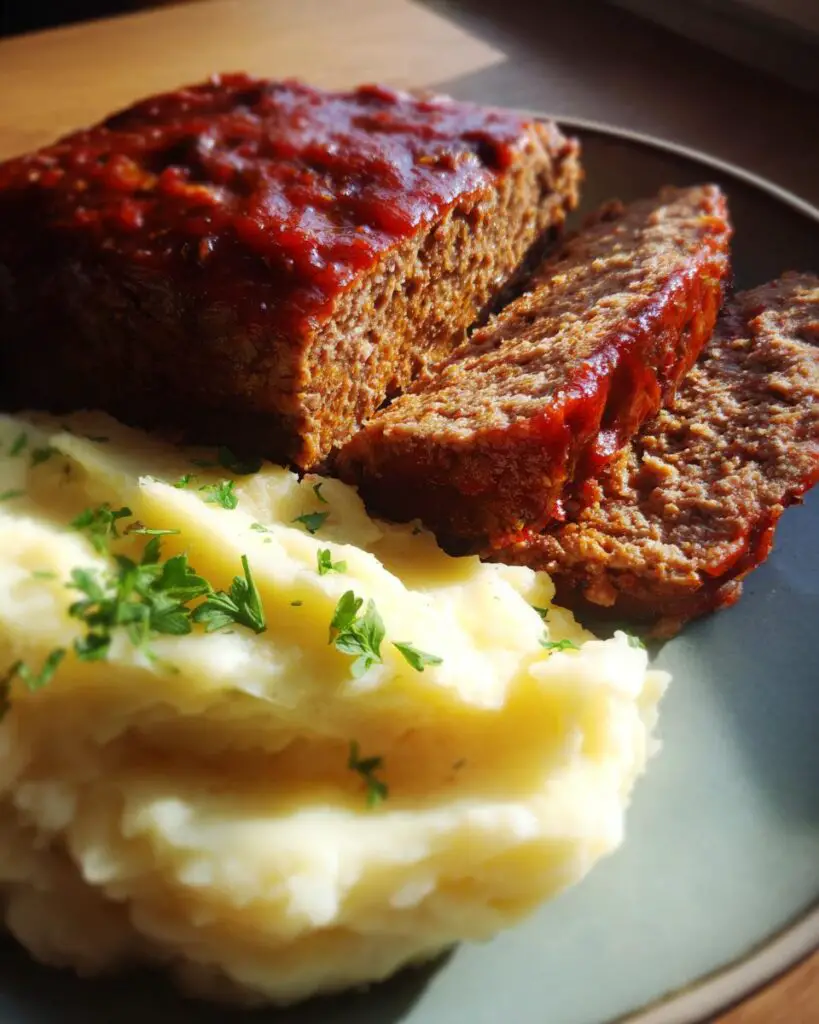 classic meatloaf mashed potatoes plate 1 1