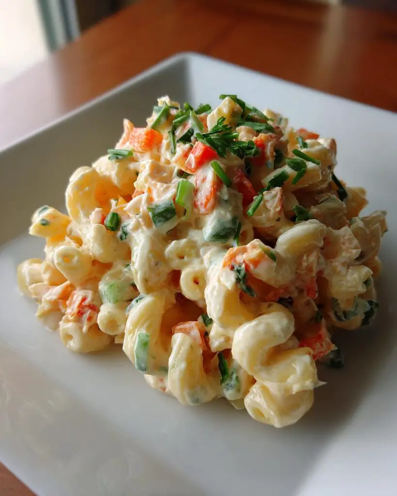 creamy pasta salad close up 1