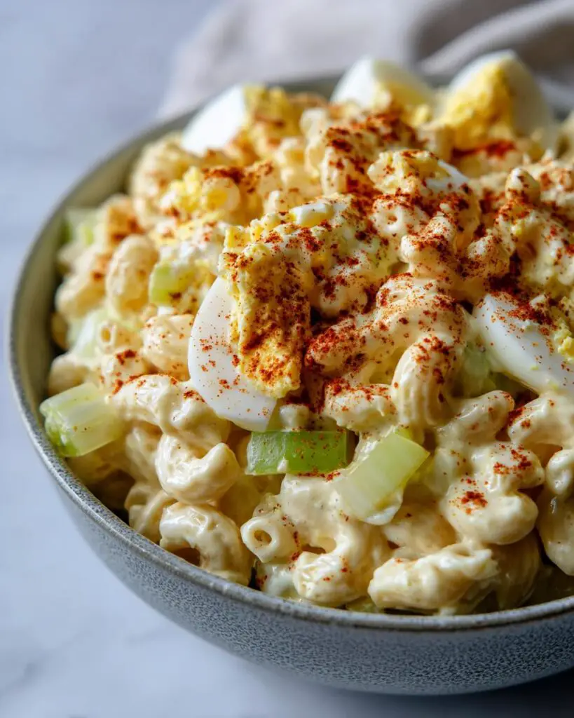 deviled egg macaroni salad bowl 3