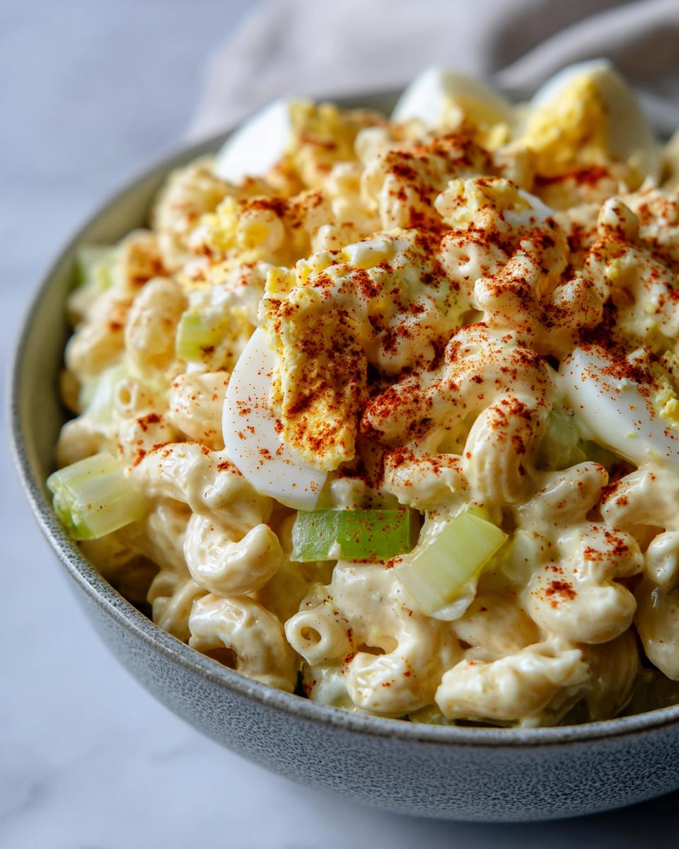 deviled egg macaroni salad bowl 3