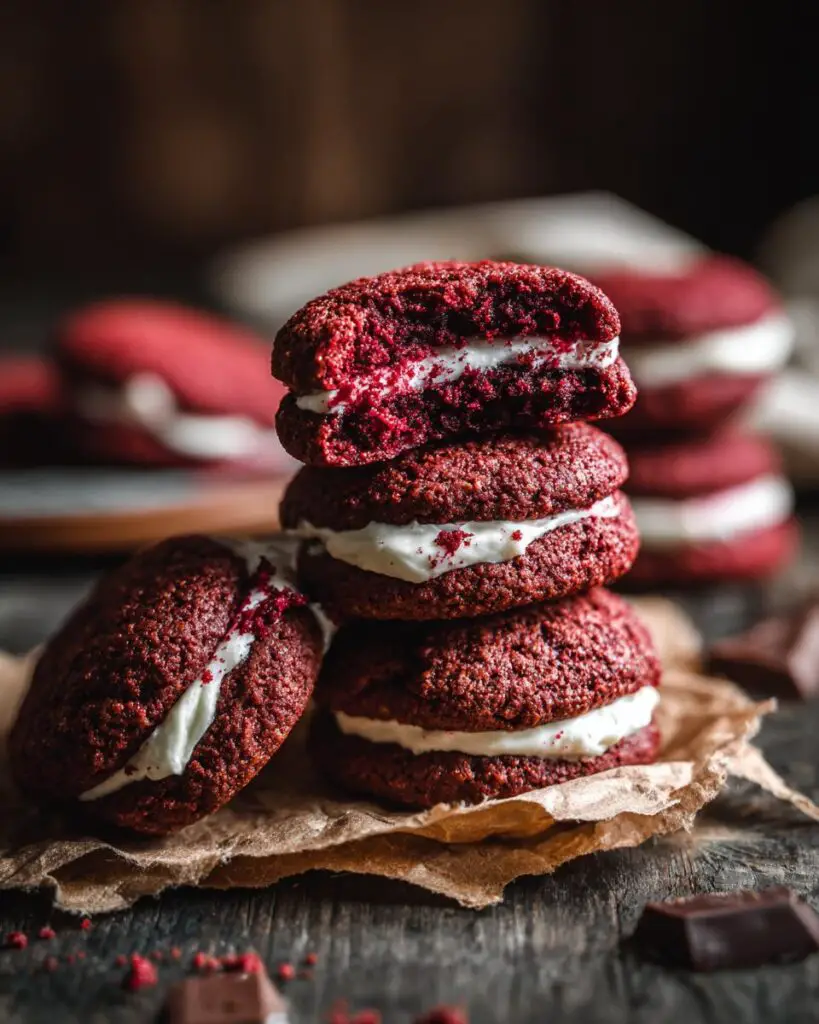 hersheys red velvet blossoms cookies stack