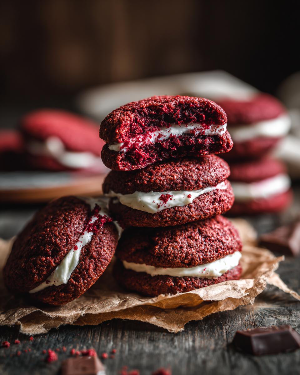 hersheys red velvet blossoms cookies stack
