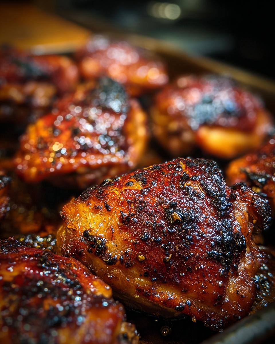honey garlic chicken thighs close up 1