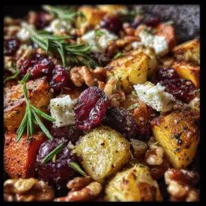 Roasted Veggie Sheet Pan with Feta, Walnuts & Cranberries