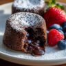 molten chocolate lava cake with berries 1