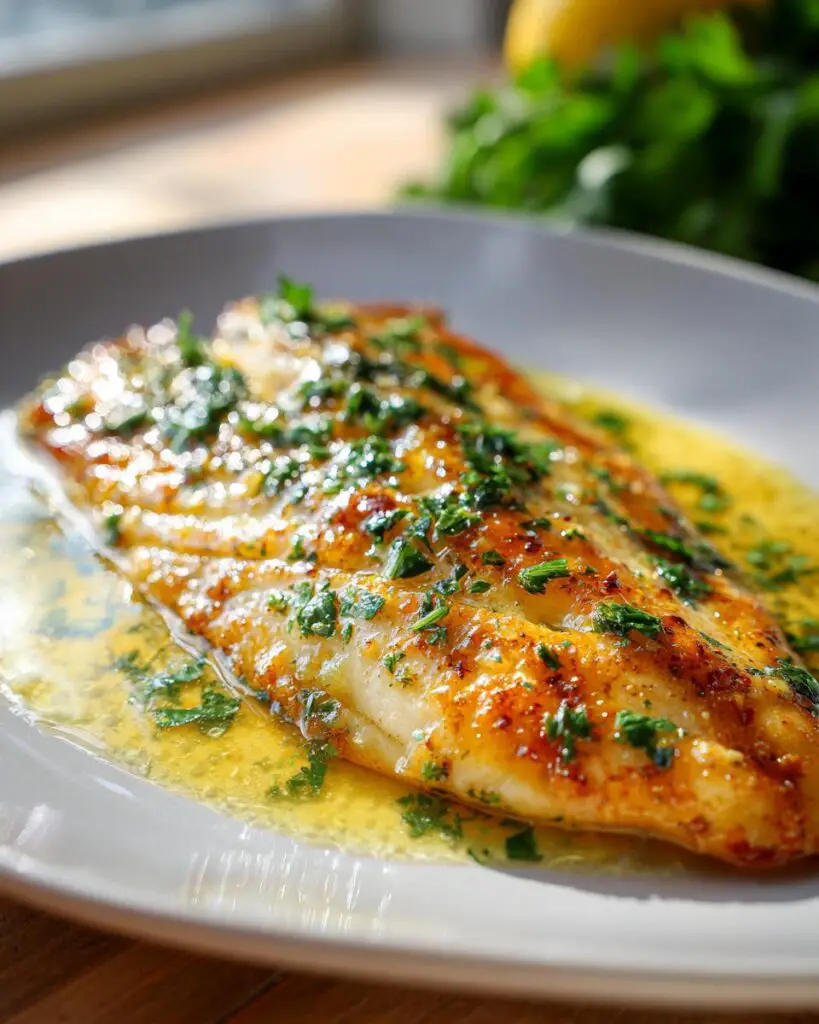 oven baked lemon butter tilapia close up 1