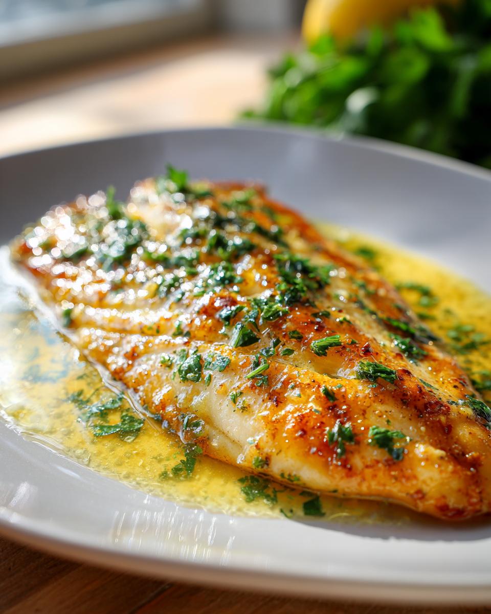 oven baked lemon butter tilapia close up 1