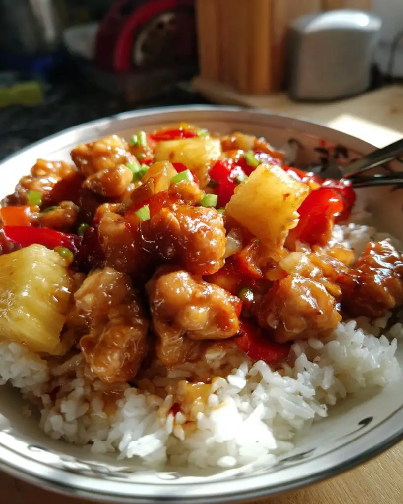 pineapple chicken and rice bowl 1