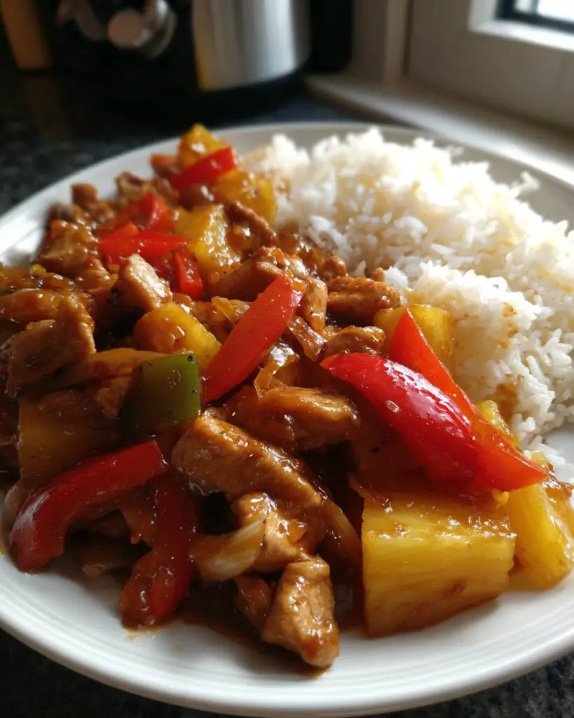 pineapple chicken rice plate 1