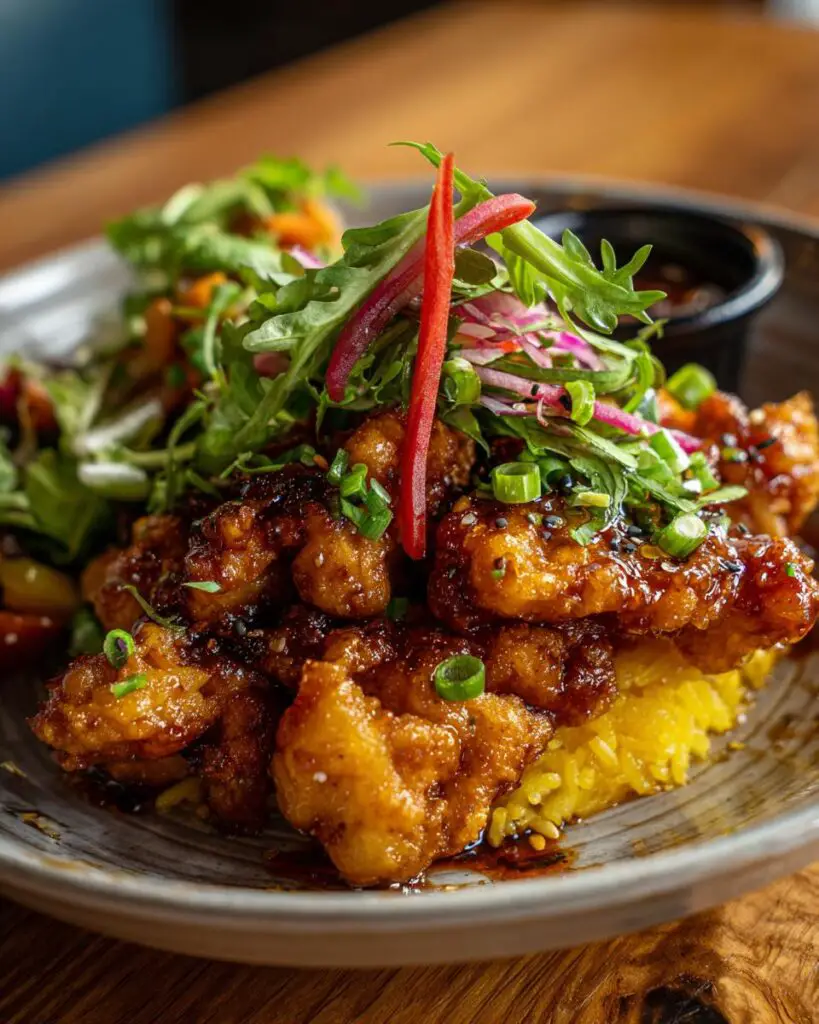 pineapple chicken rice plated 1