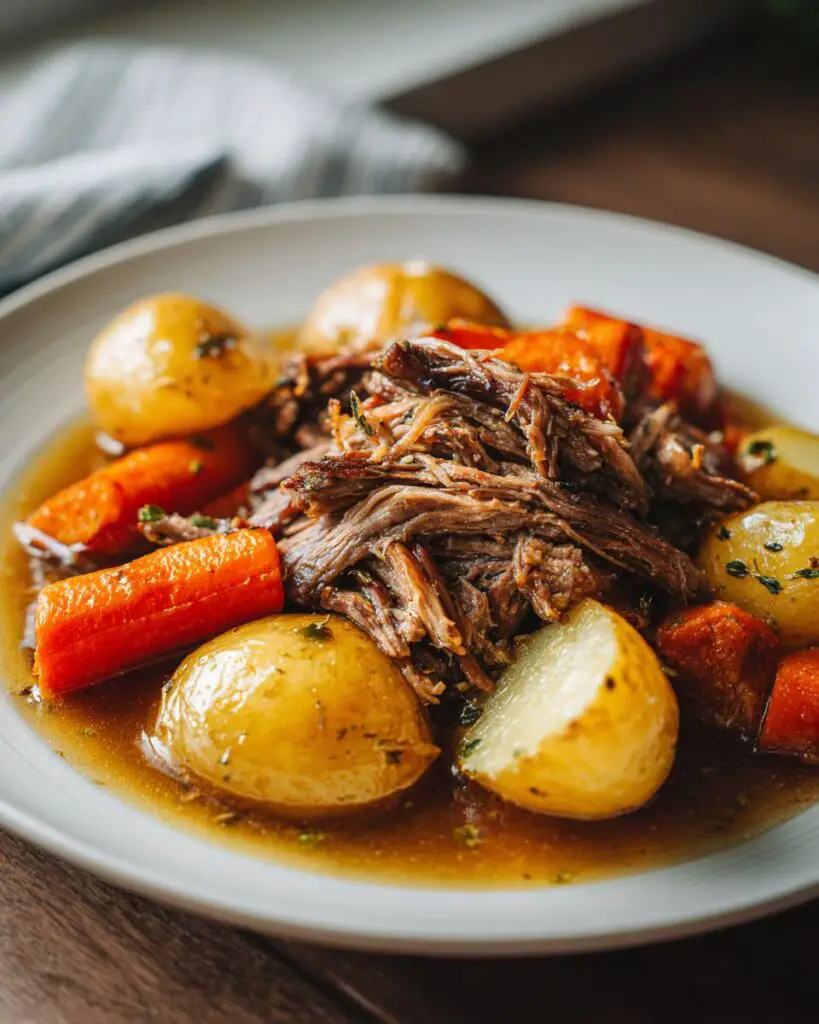 slow cooker pot roast close up 1