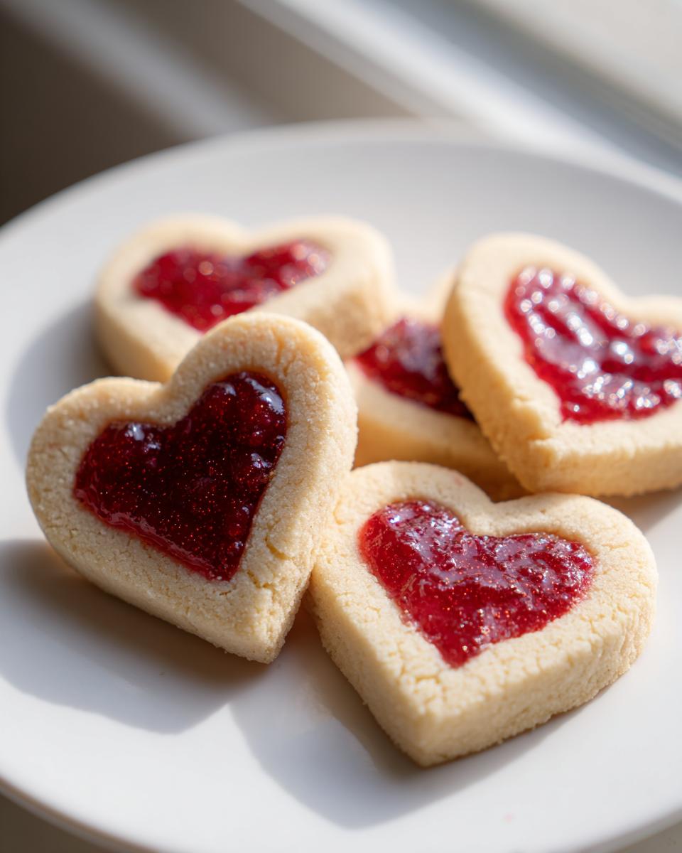 strawberry kiss cookies heart shaped 2