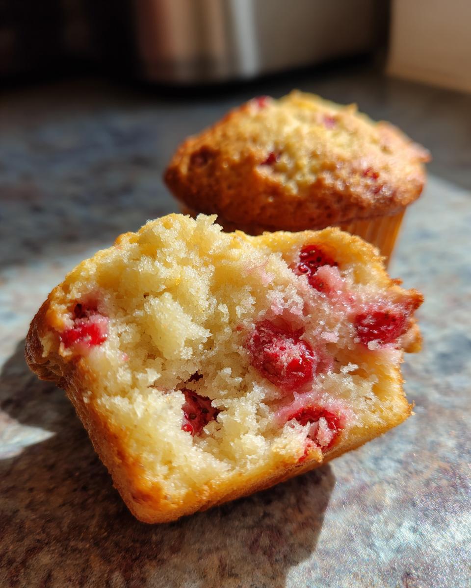5-Ingredient Strawberry Muffins: Simply Delicious! 1 strawberry muffin close up 4