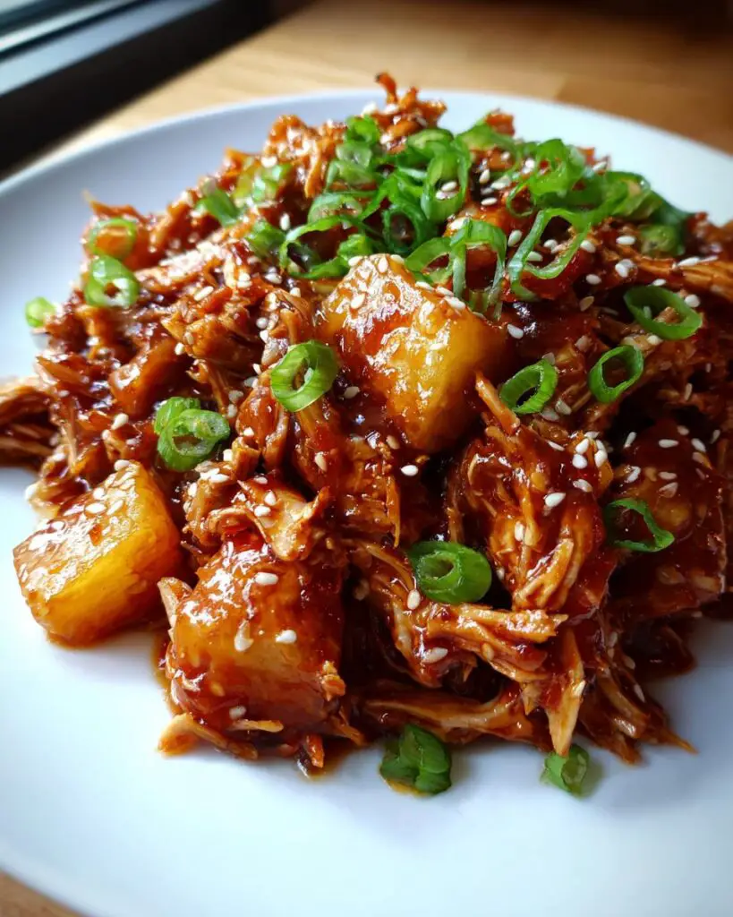 sweet hawaiian crockpot chicken close up
