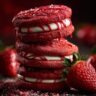 valentine strawberry cookies stack