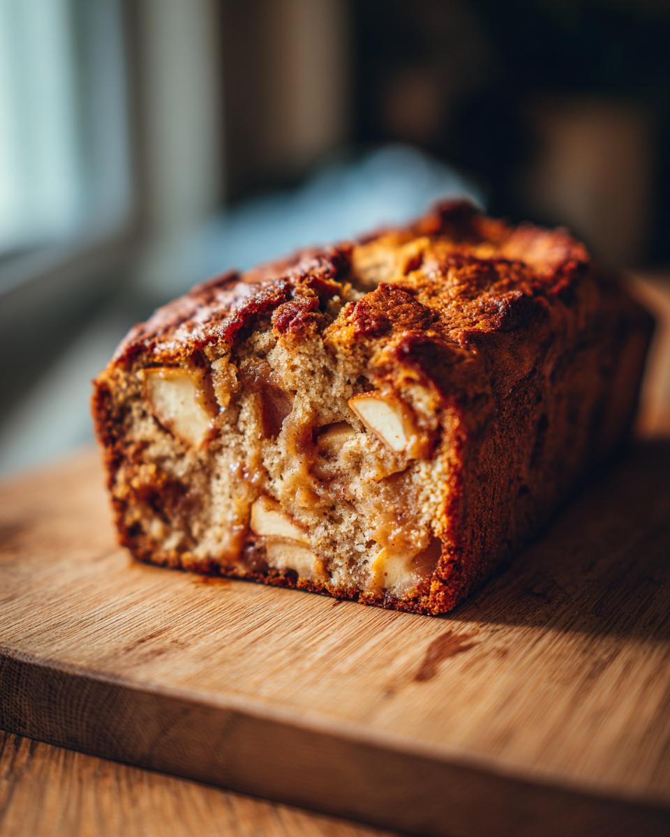 warm caramel apple bread loaf 1