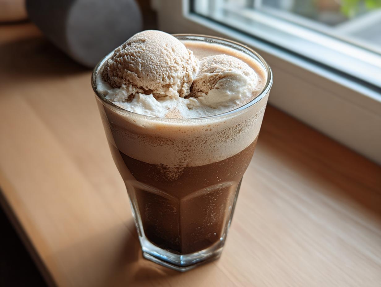 Guinness Chocolate Stout Float: 2 Ingredients, Pure Bliss! 1 A glass of Guinness Chocolate Stout Float with ice cream.