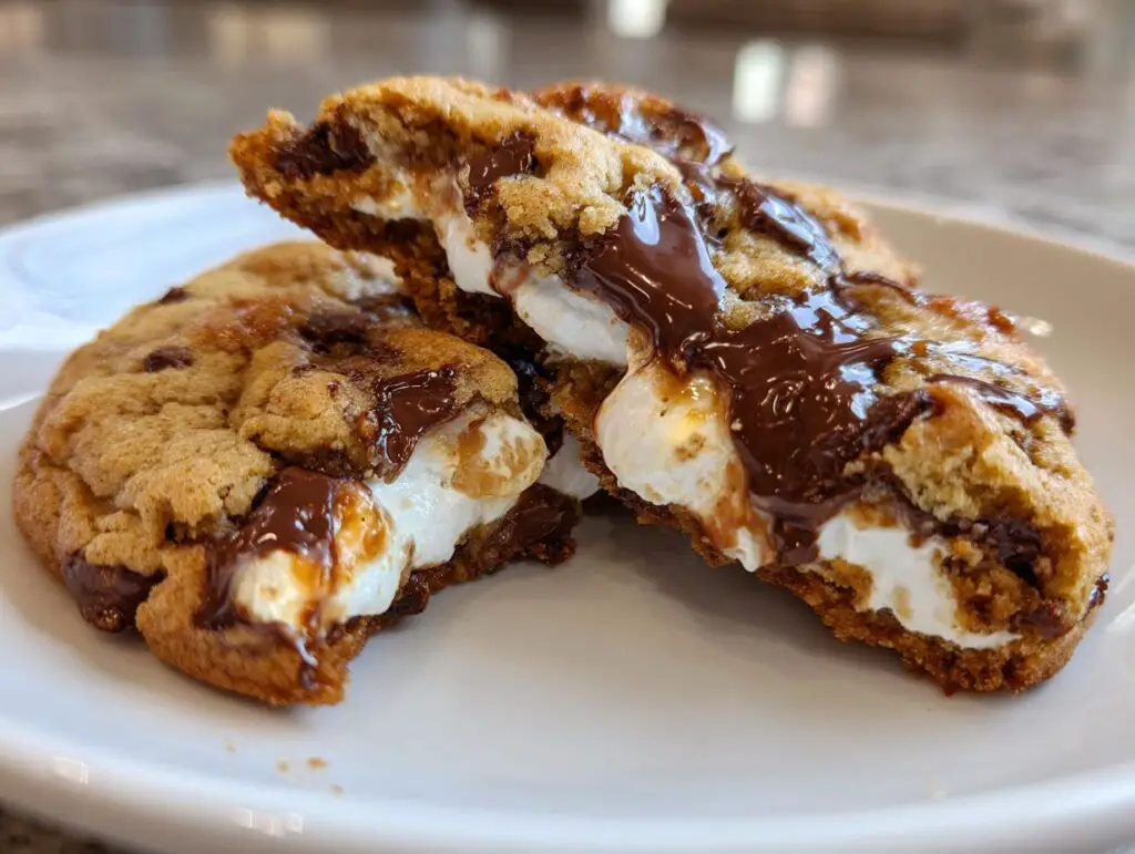 high protein peanut butter smores cookie close up