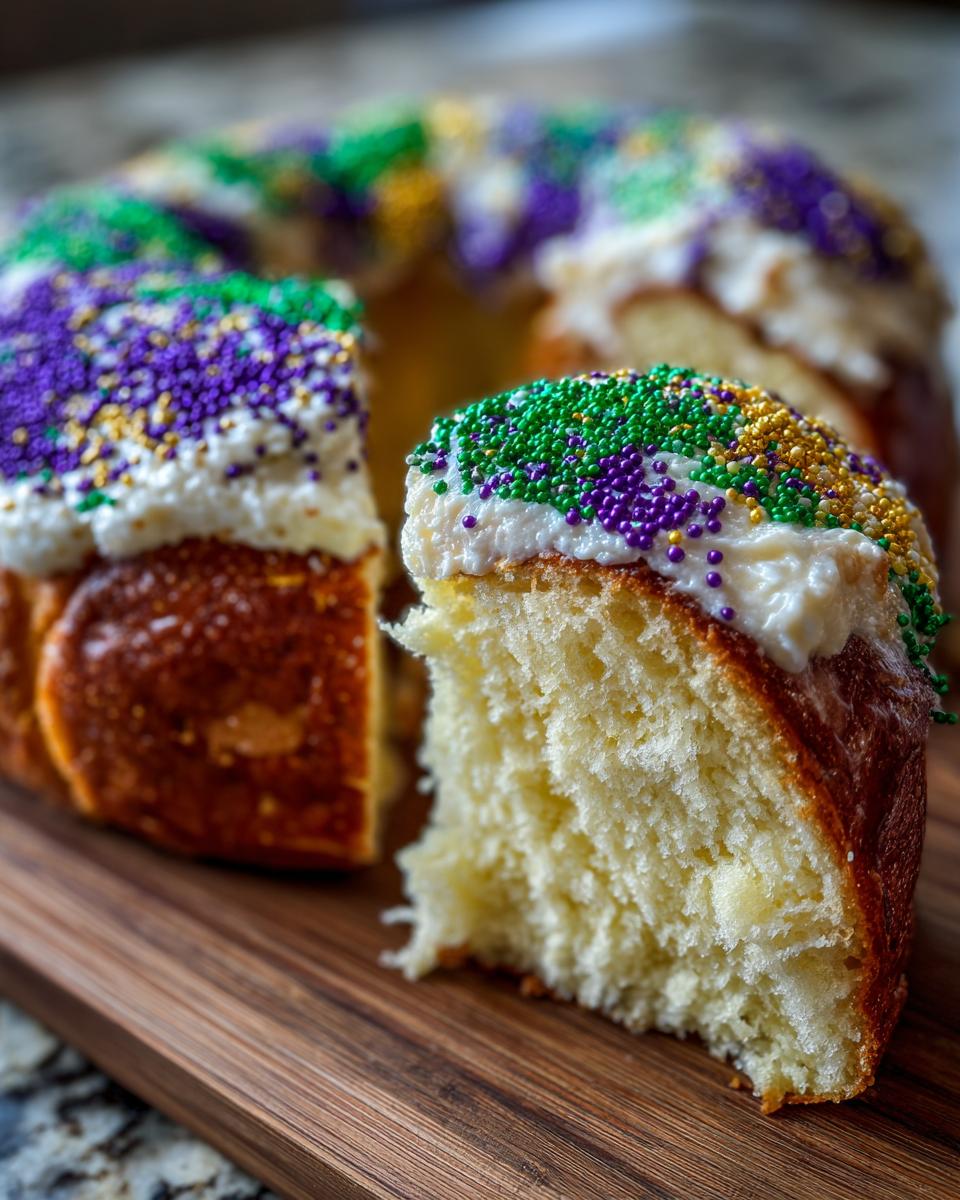 mardi gras king cake slice 2